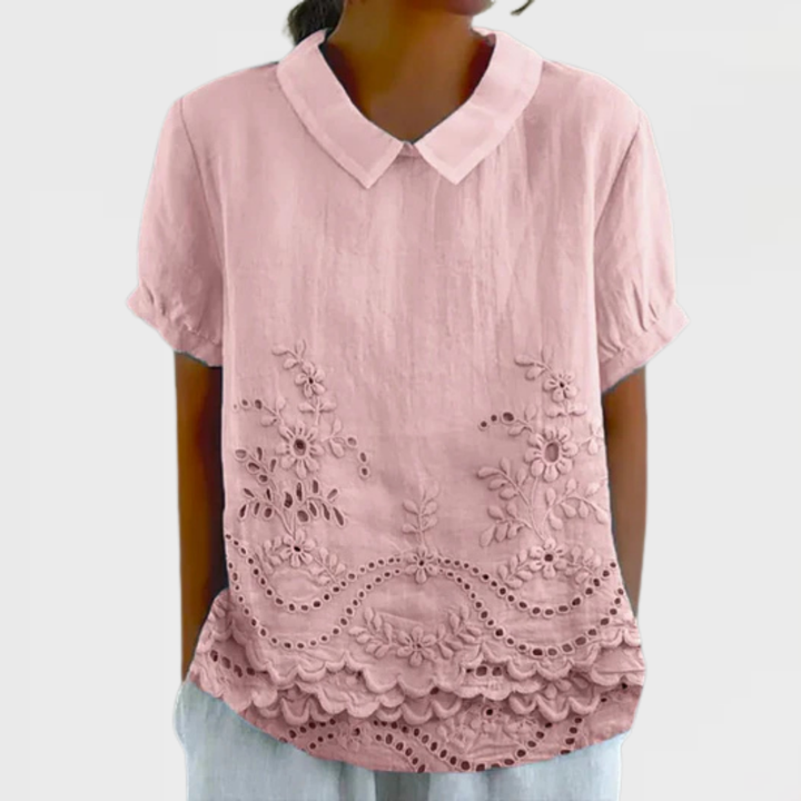 Lily | Camicia Ricamata con Design Floreale