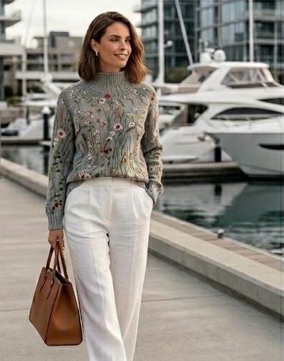 Vanda | Maglione in maglia a fiori vintage