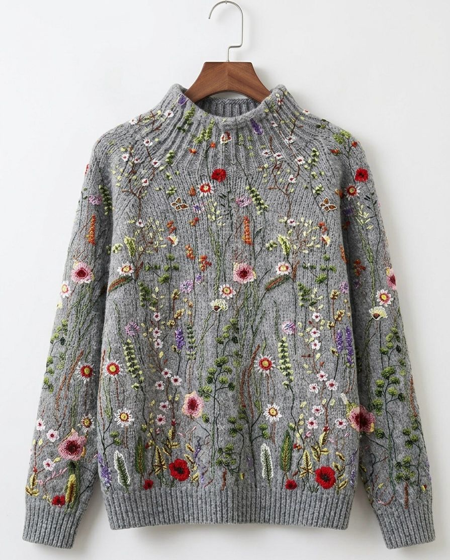 Vanda | Maglione in maglia a fiori vintage