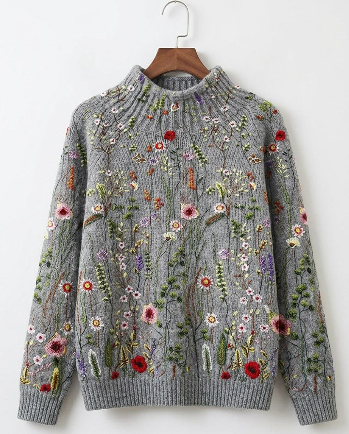 Vanda | Maglione in maglia a fiori vintage
