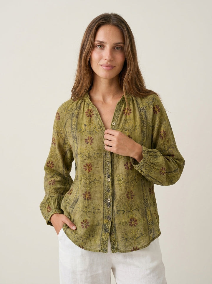 Fiorenza | Camicia Vintage Elegante a Fiori