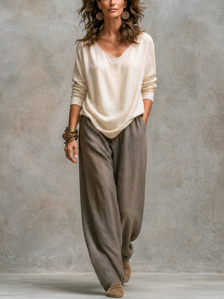 Martina | Completo a Tre Pezzi con Pantaloni Larghi
