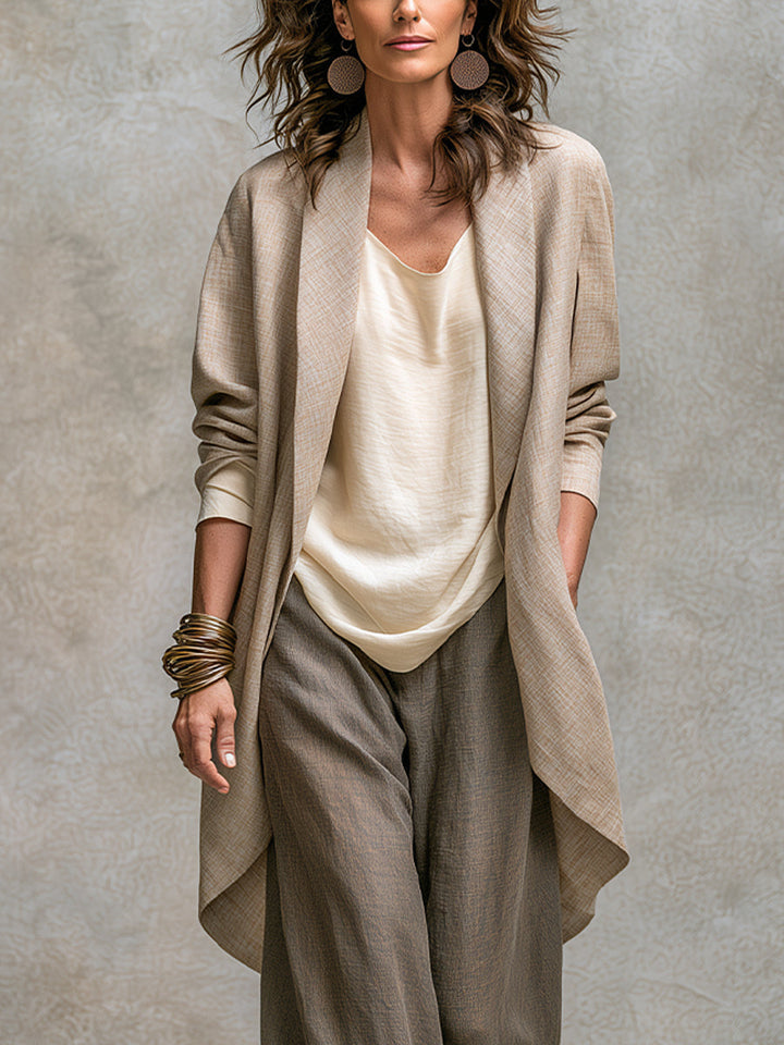 Martina | Completo a Tre Pezzi con Pantaloni Larghi
