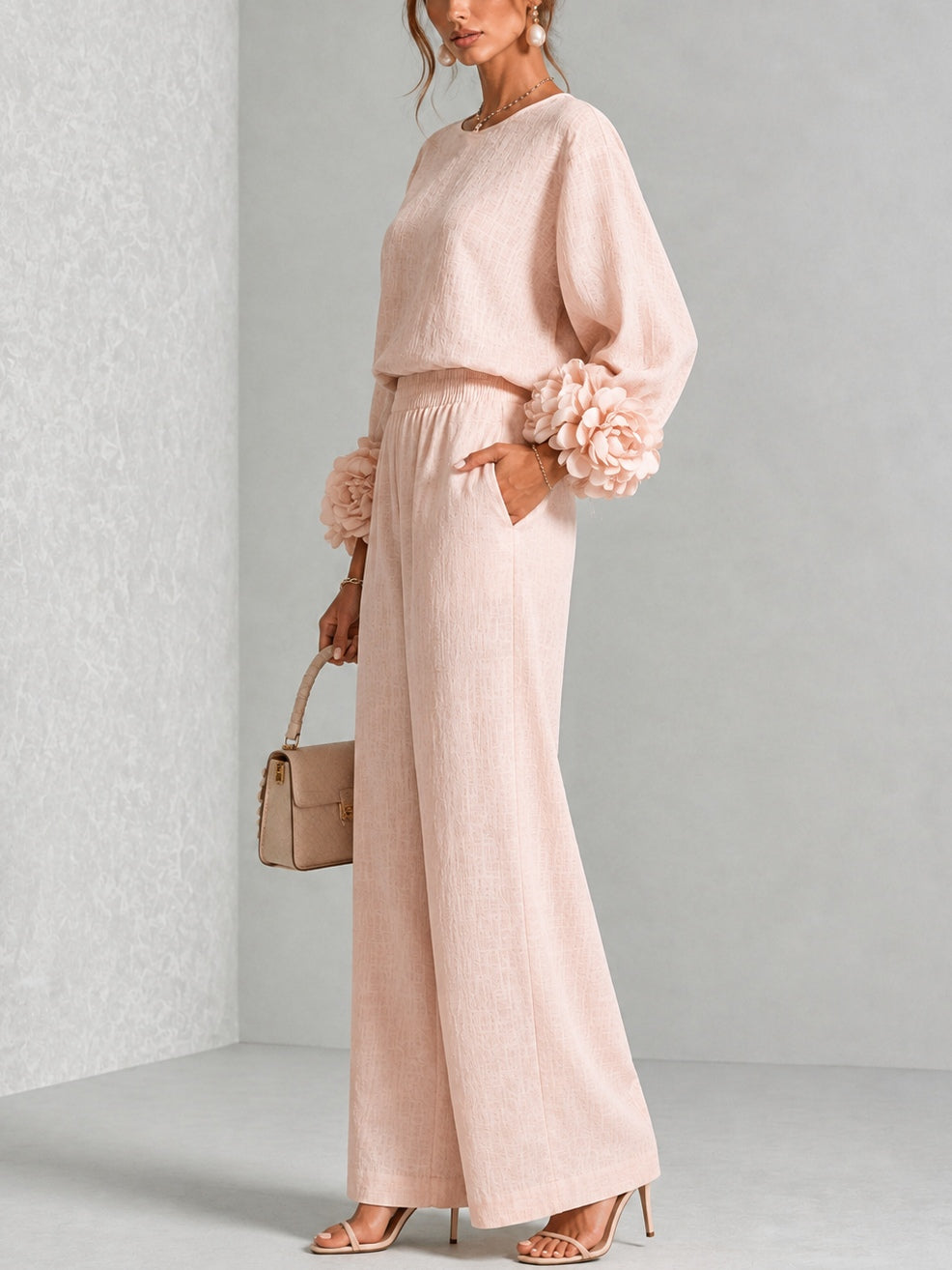 Orsola | Completo a fiori con polsini