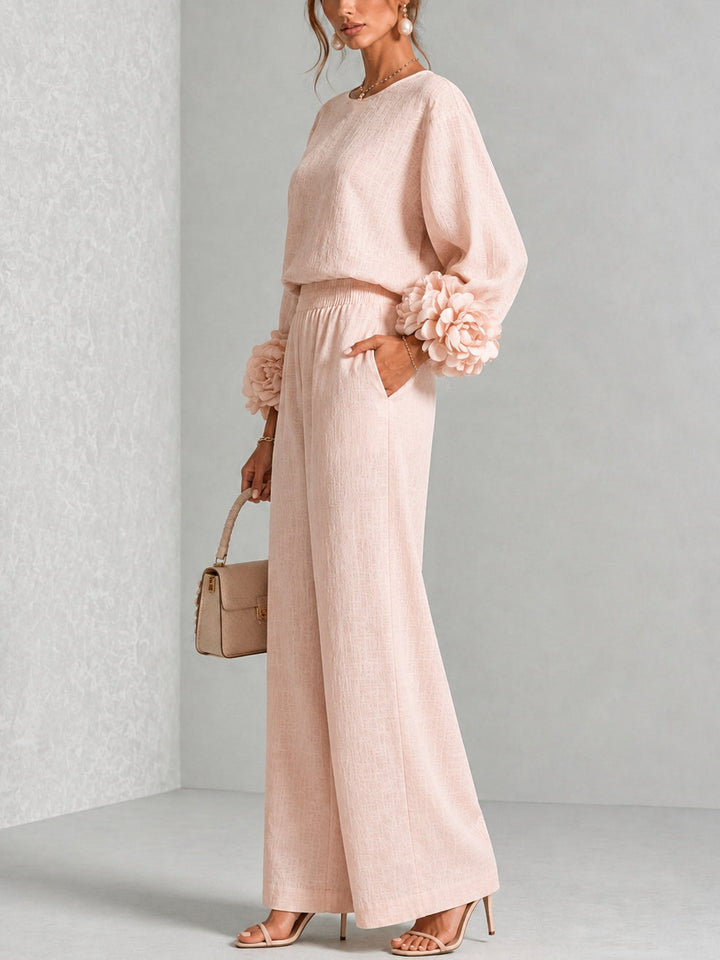 Orsola | Completo a fiori con polsini