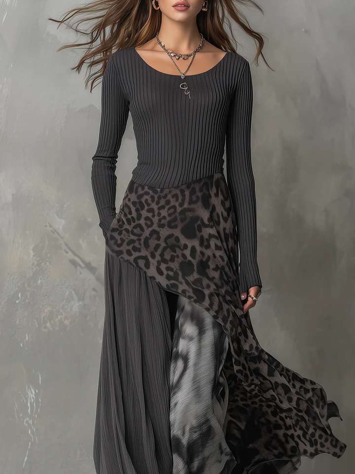 Melissa | Abito Maxi a Righe con Dettagli Moderni