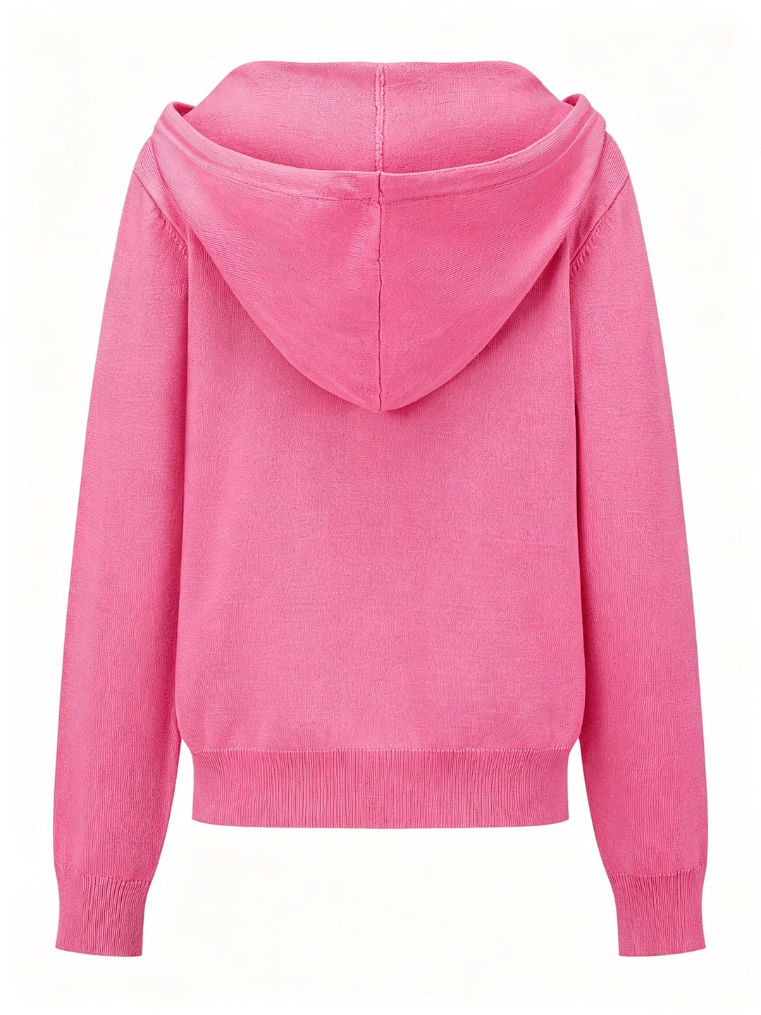 Rosanna | Cardigan Rosa con Cappuccio e Chiusura a Bottoni