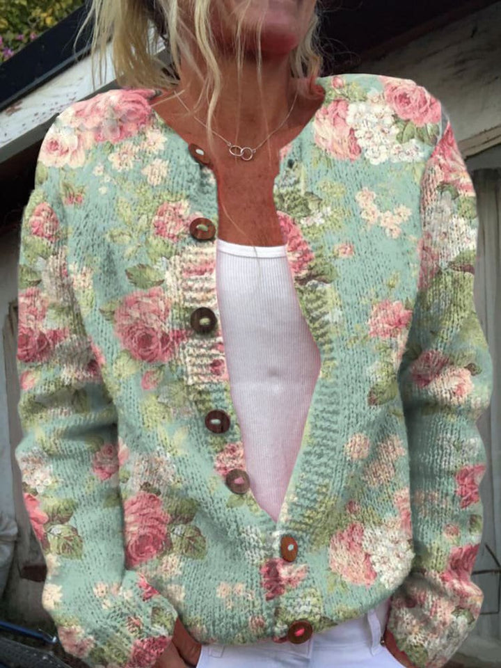 Irma | Cardigan con Motivo Floreale
