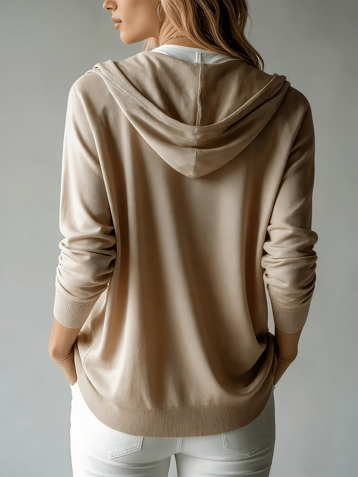 Katia | Cardigan Kaki con Cappuccio e Bottoni