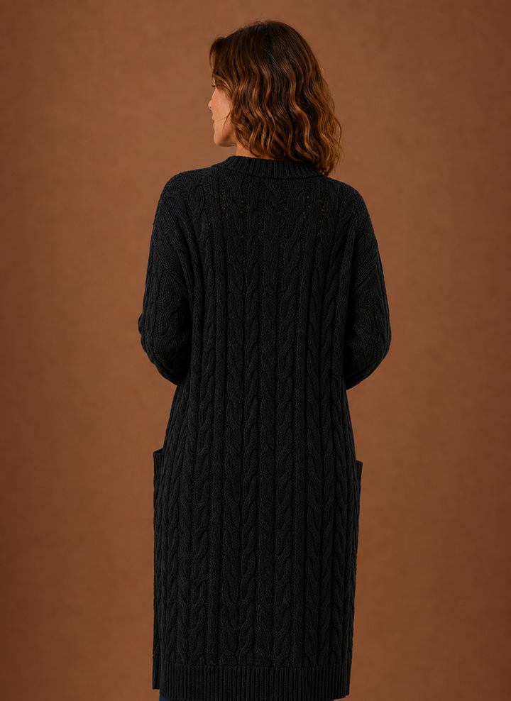 Ariberta | Cardigan Lungo con Cappuccio