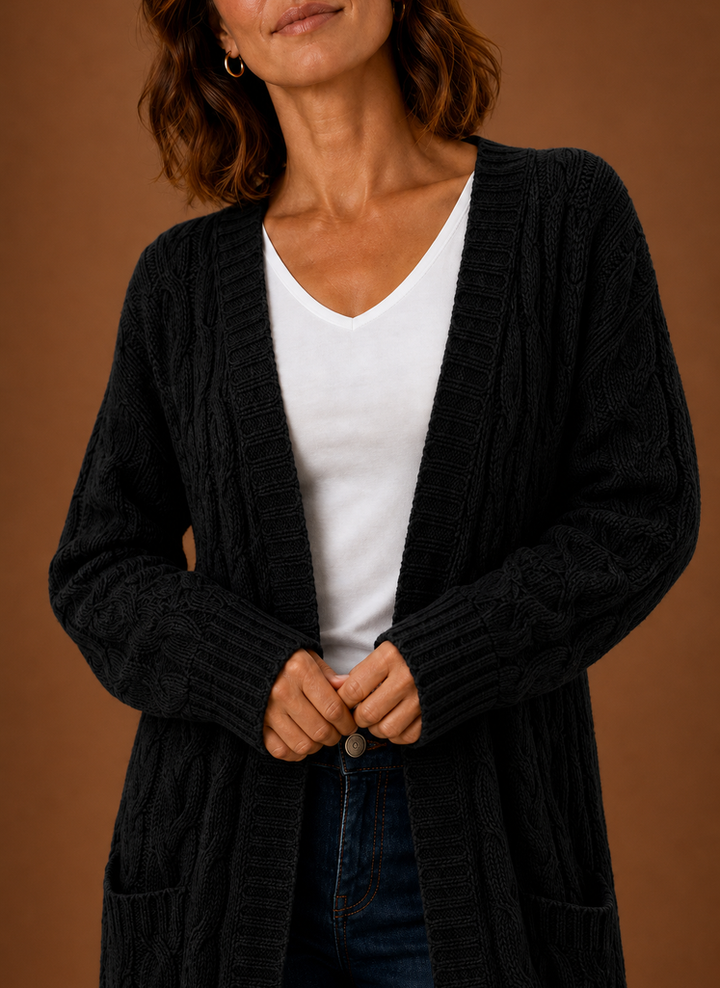 Ariberta | Cardigan Lungo con Cappuccio