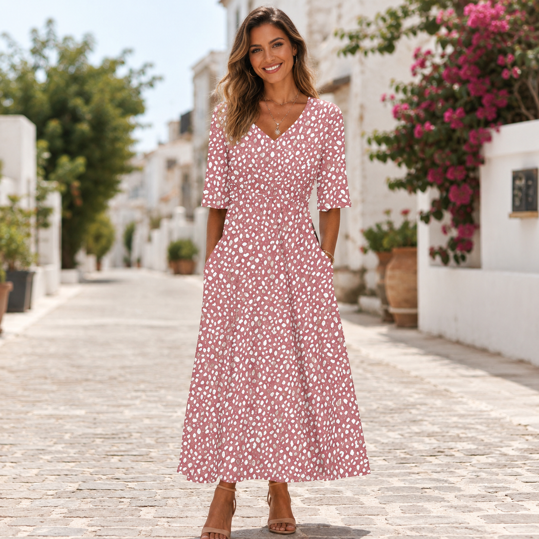 Tess™ | Elegante Midi Jurk Met Buikcamouflerend Design