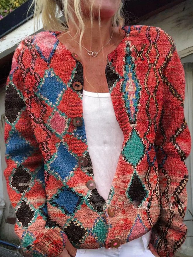 Irma | Cardigan con Motivo Floreale