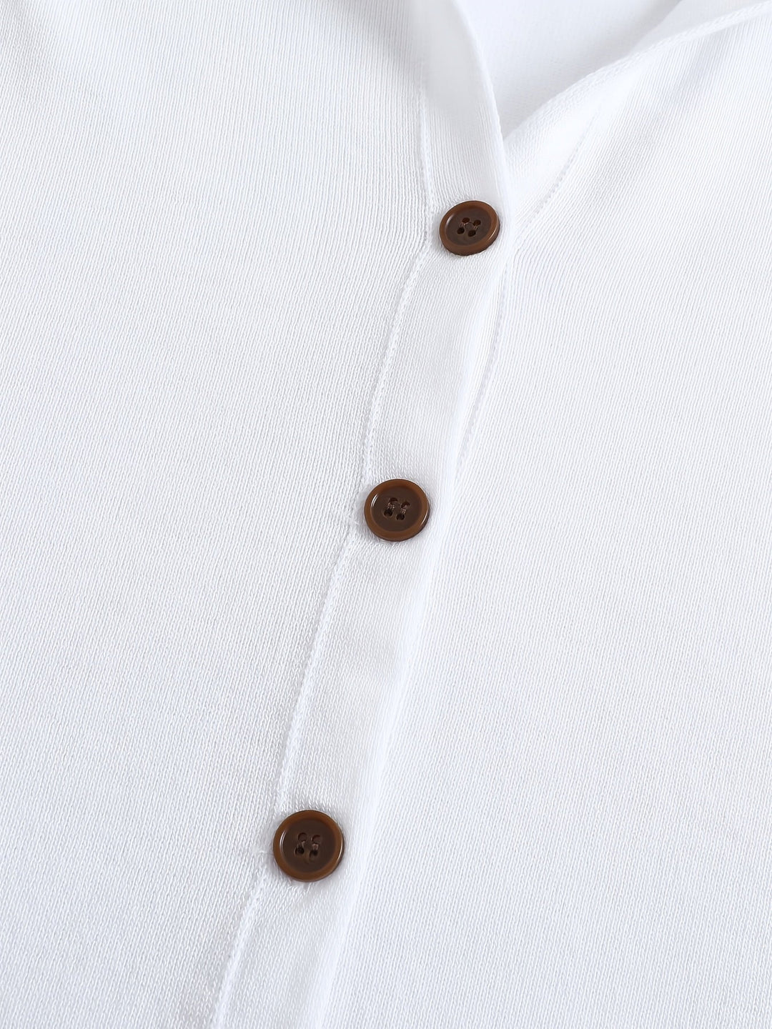 Chiara | Cardigan Bianco con Cappuccio e Chiusura a Bottoni