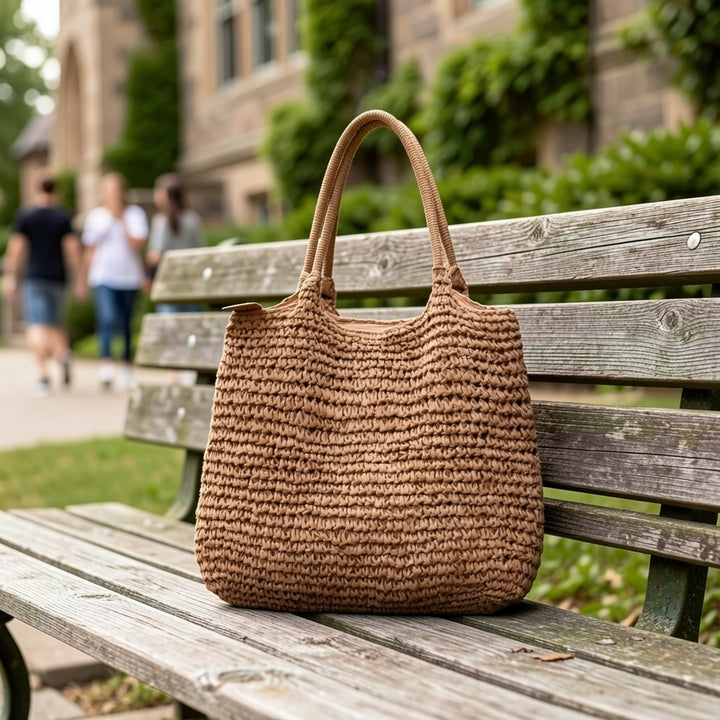 Perla | Borsa a Tracolla in Paglia Intrecciata