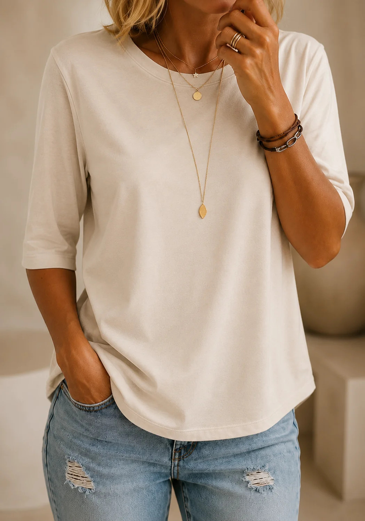 Chiara | T-Shirt Comoda Quotidiana a Mezza Manica