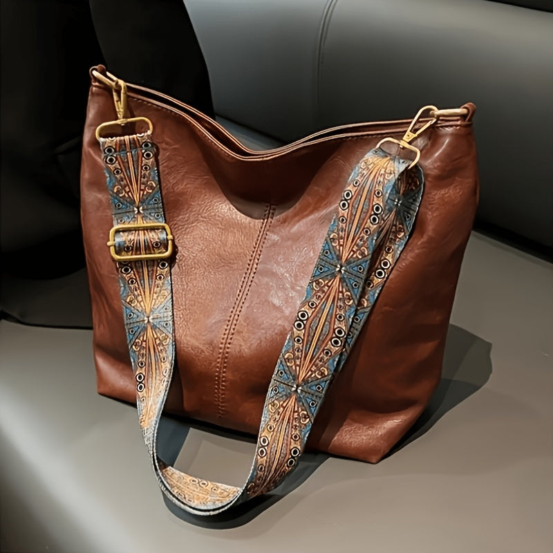 Serena | Borsa a Tracolla Grande Capacità in Stile Etnico, Borsa Vintage con Banda Larga, Borsa Pratica da Tutti i Giorni Multiuso Grande Capacità, Adatta per il Tempo Libero e i Viaggi
