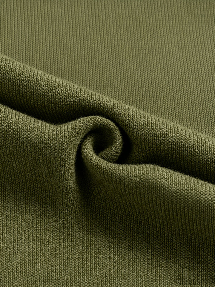 Alessia | Cardigan Verde Militare con Cappuccio e Chiusura a Bottoni