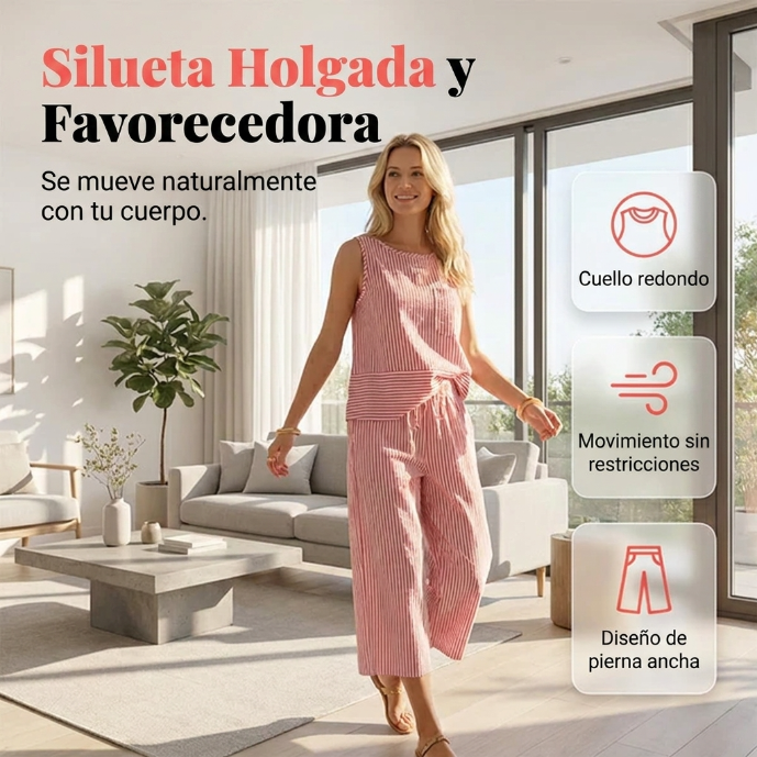 Eufemia | Completo in Cotone a Righe