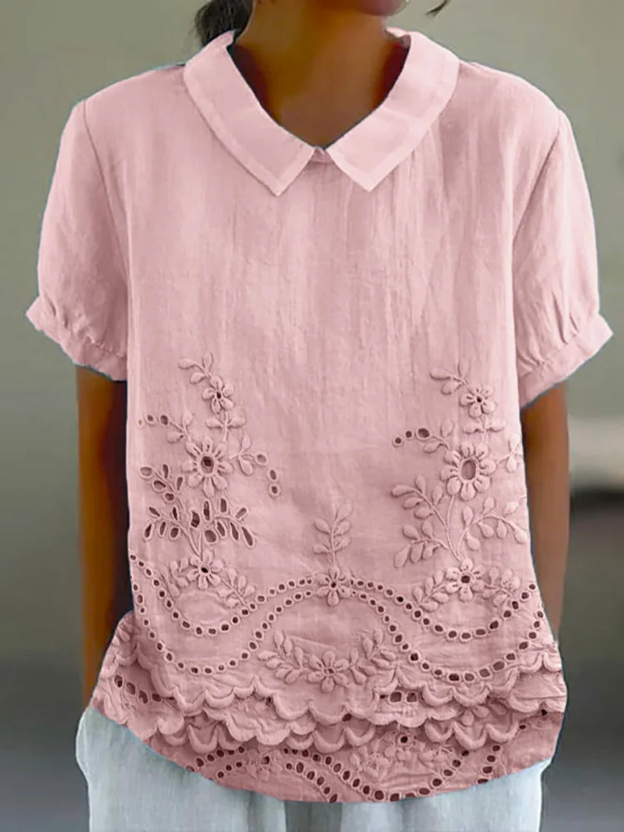 Lily | Camicia Ricamata con Design Floreale
