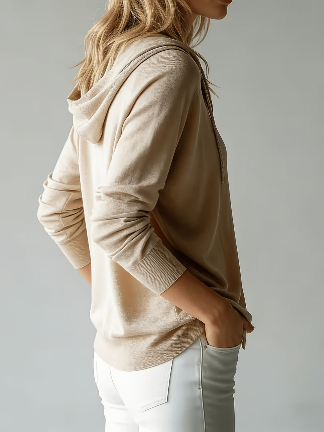 Katia | Cardigan Kaki con Cappuccio e Bottoni