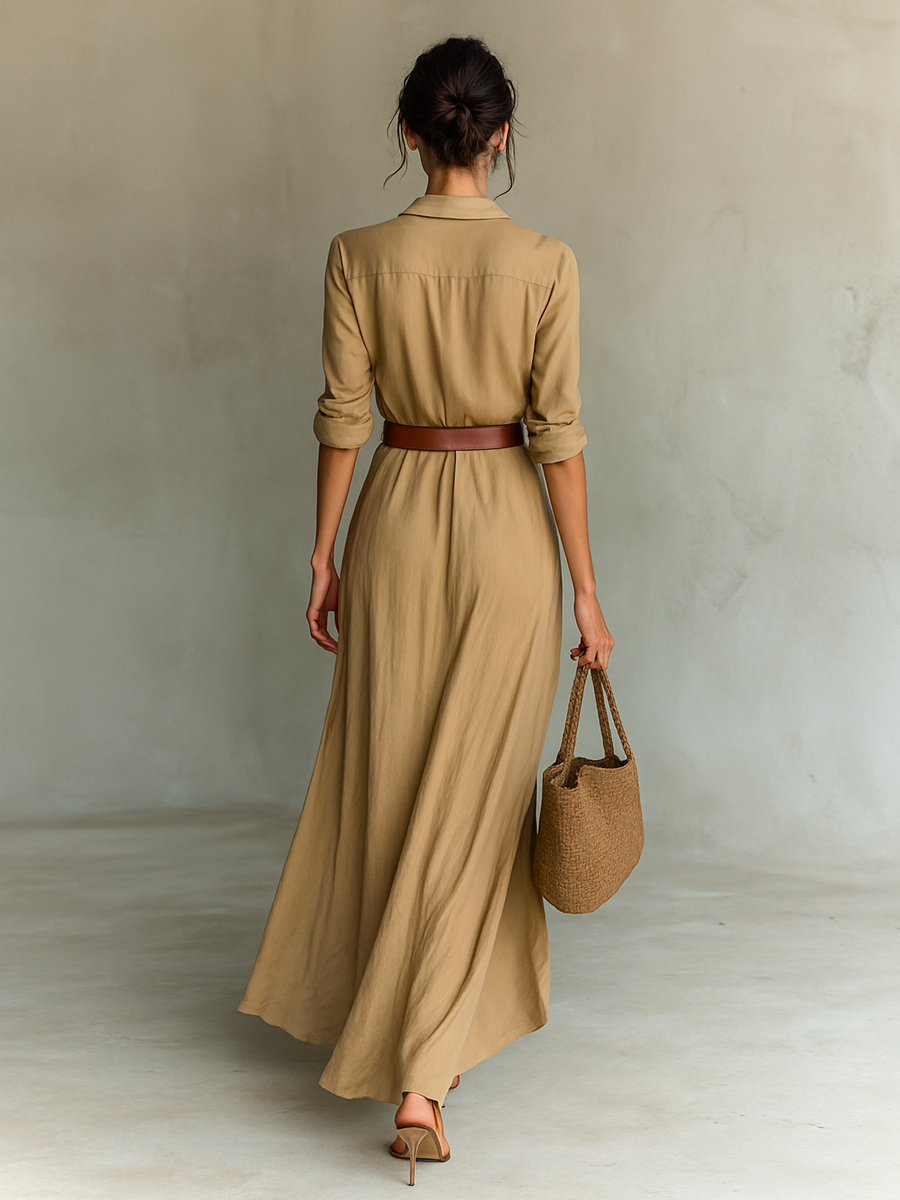 Camilla | Abito Lungo Elegante a Camicia