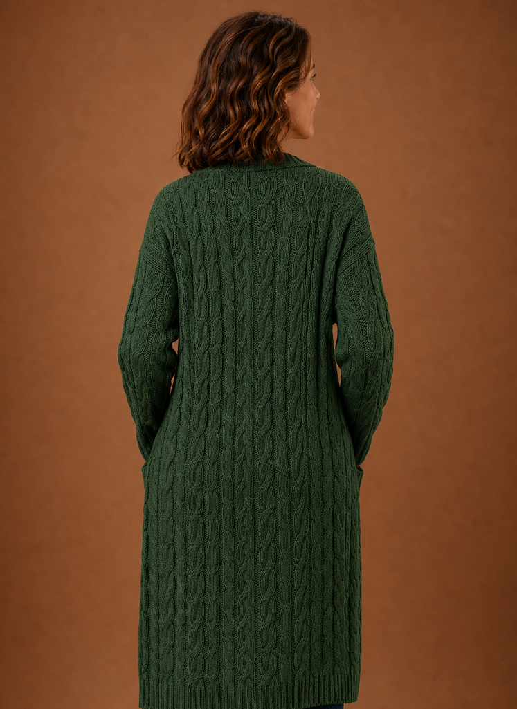 Ariberta | Cardigan Lungo con Cappuccio