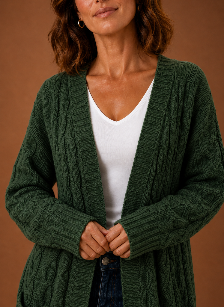 Ariberta | Cardigan Lungo con Cappuccio