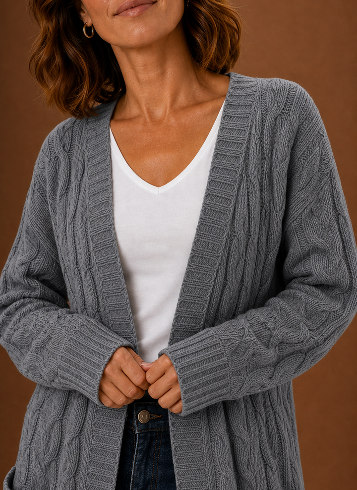 Ariberta | Cardigan Lungo con Cappuccio