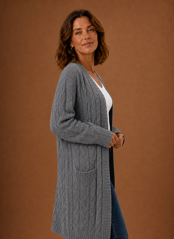 Ariberta | Cardigan Lungo con Cappuccio