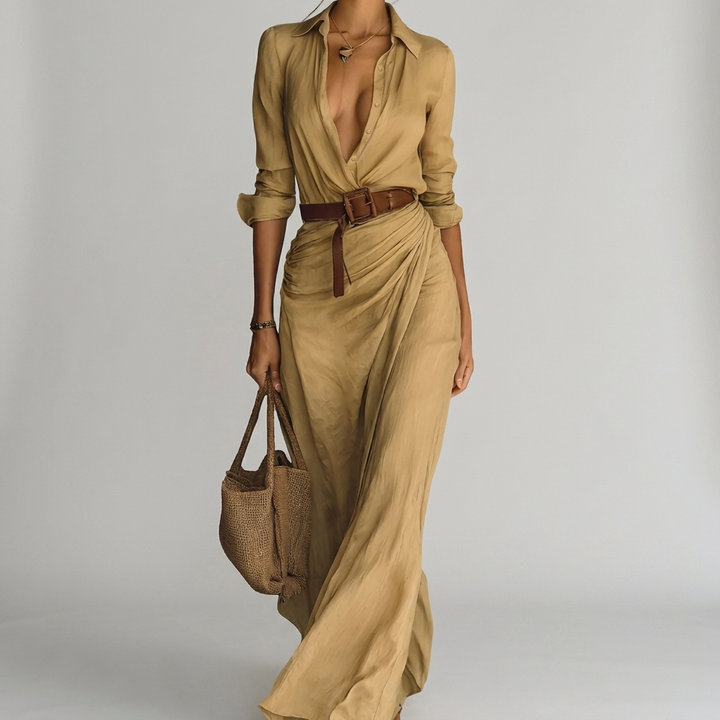 Camilla | Abito Lungo Elegante a Camicia