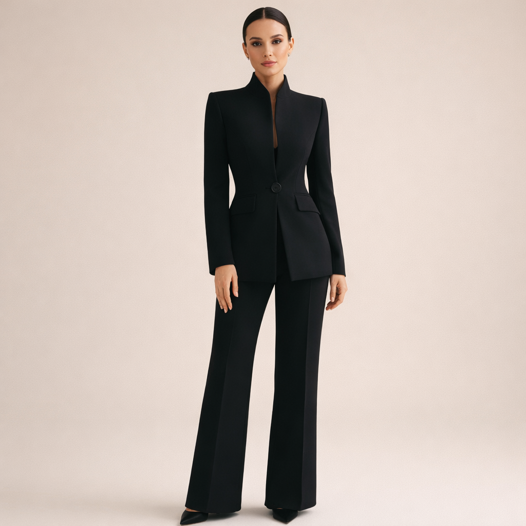 Placida | Tailleur con blazer e pantaloni svasati