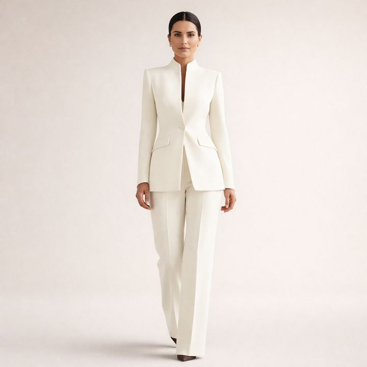 Placida | Tailleur con blazer e pantaloni svasati