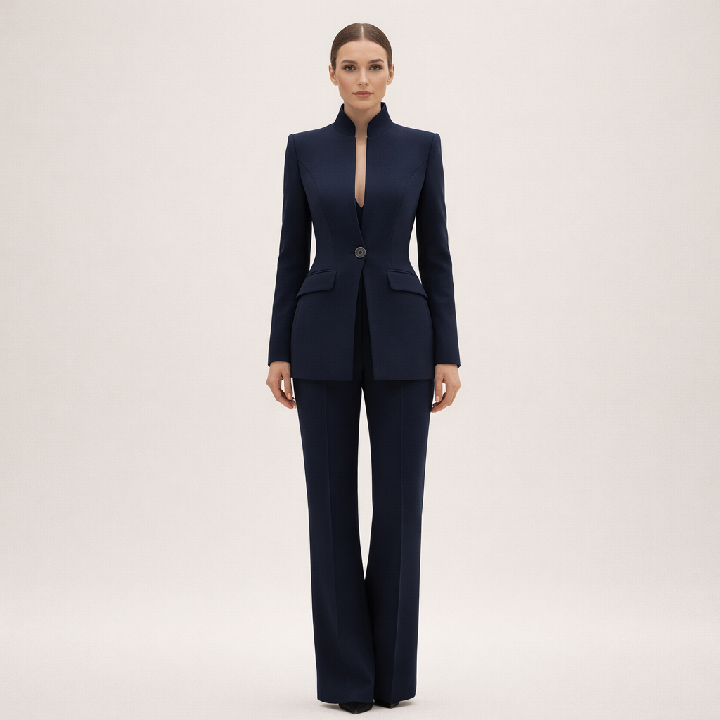 Placida | Tailleur con blazer e pantaloni svasati