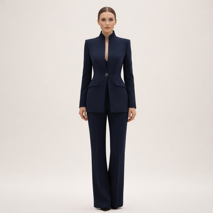Placida | Tailleur con blazer e pantaloni svasati
