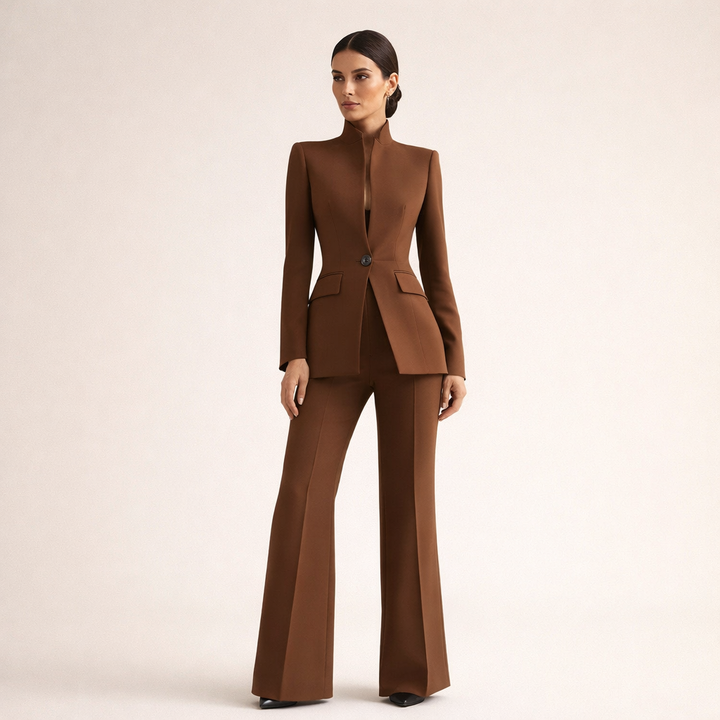 Placida | Tailleur con blazer e pantaloni svasati