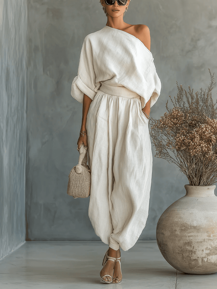 Mila™ | Completo 2 pezzi con scollatura bardot