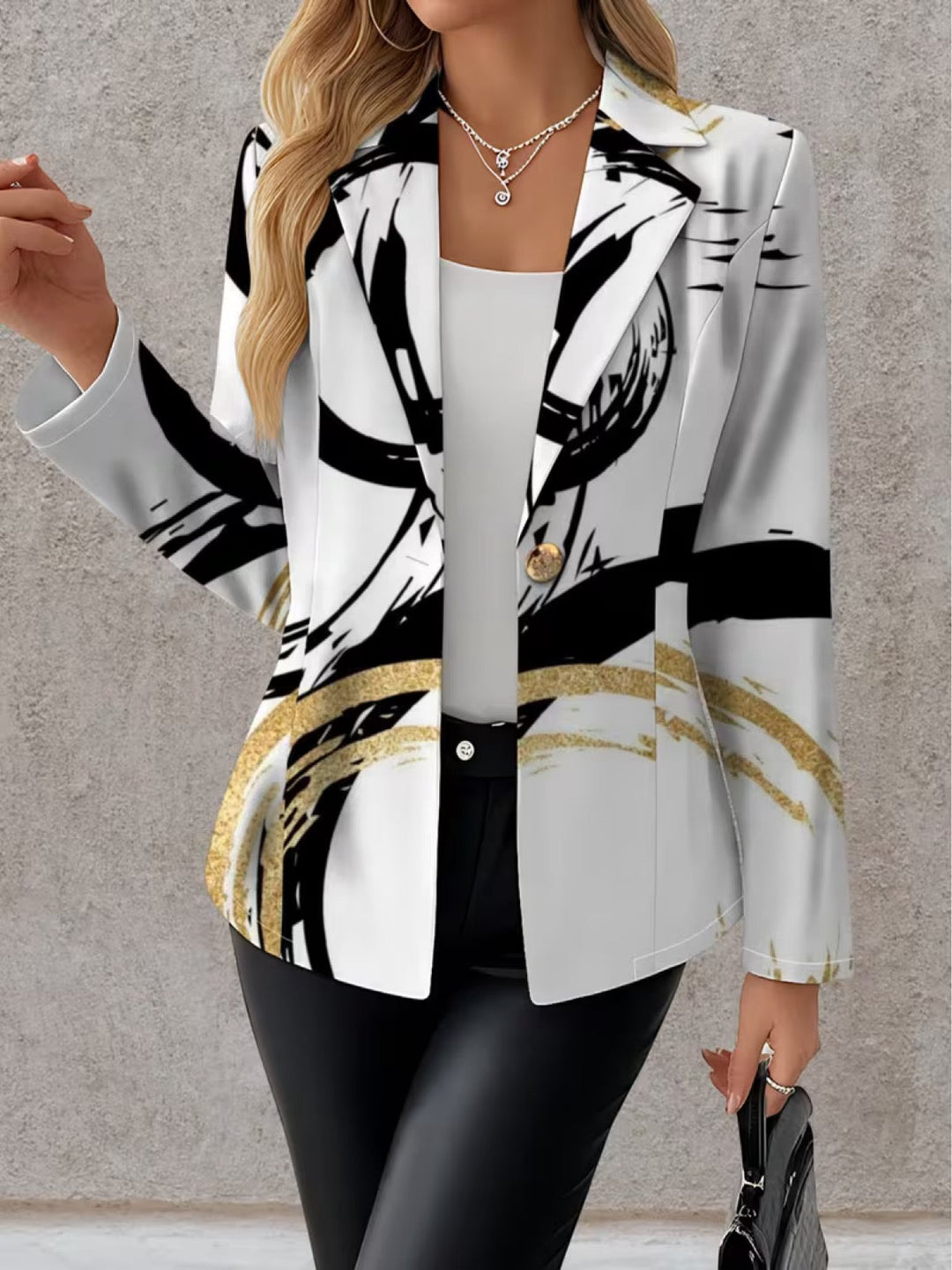 Ninfa | Blazer con Stampa a Pennellate