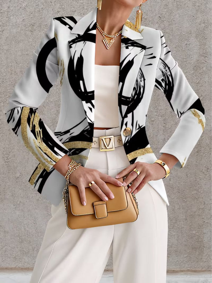 Ninfa | Blazer con Stampa a Pennellate