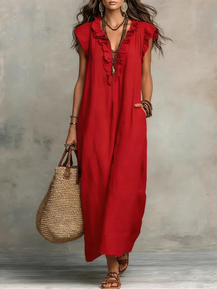 Chiara | Abito Maxi Bohémien con Scollo a V
