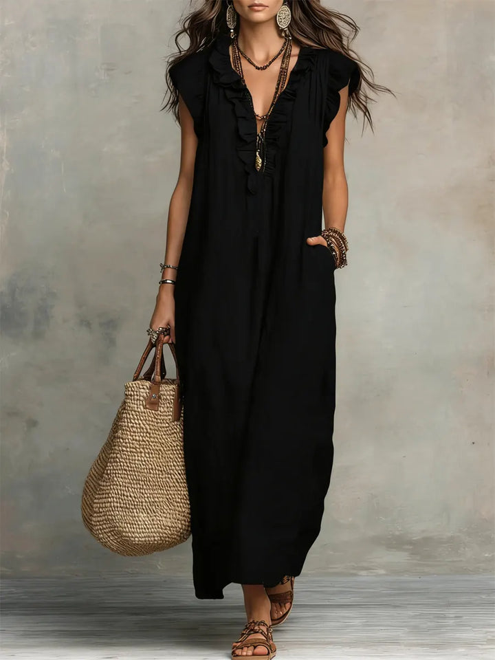 Chiara | Abito Maxi Bohémien con Scollo a V