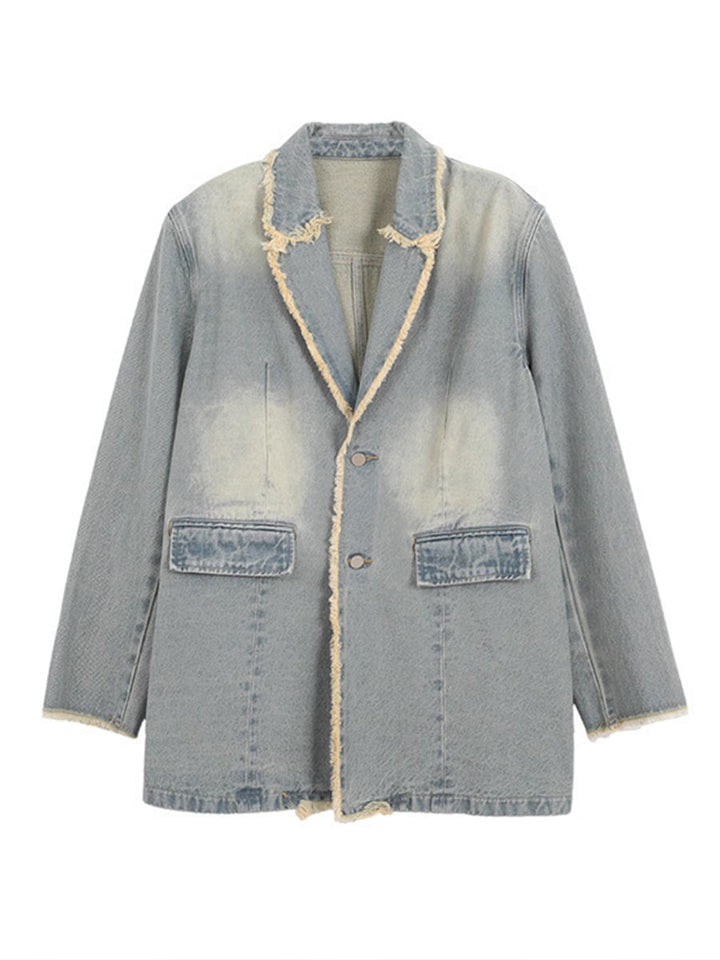 Norma | Blazer Vintage Oversize con Bordi Grezzi