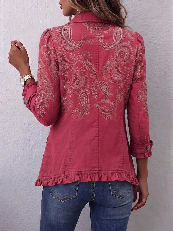 Vanna | Giacca con Volant e Stampa Paisley Vintage