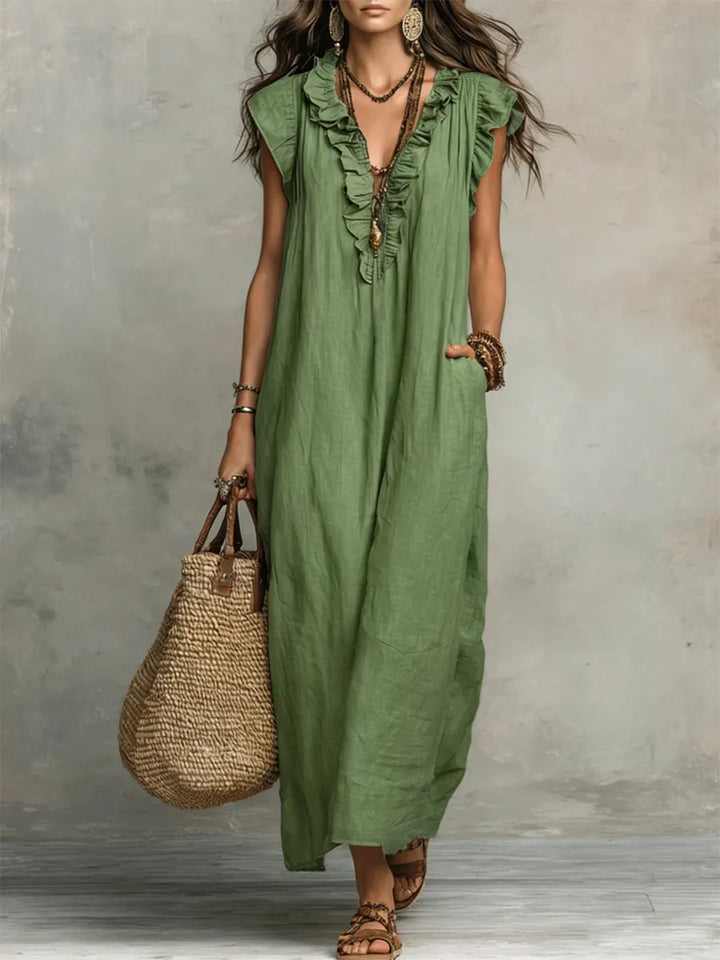 Chiara | Abito Maxi Bohémien con Scollo a V