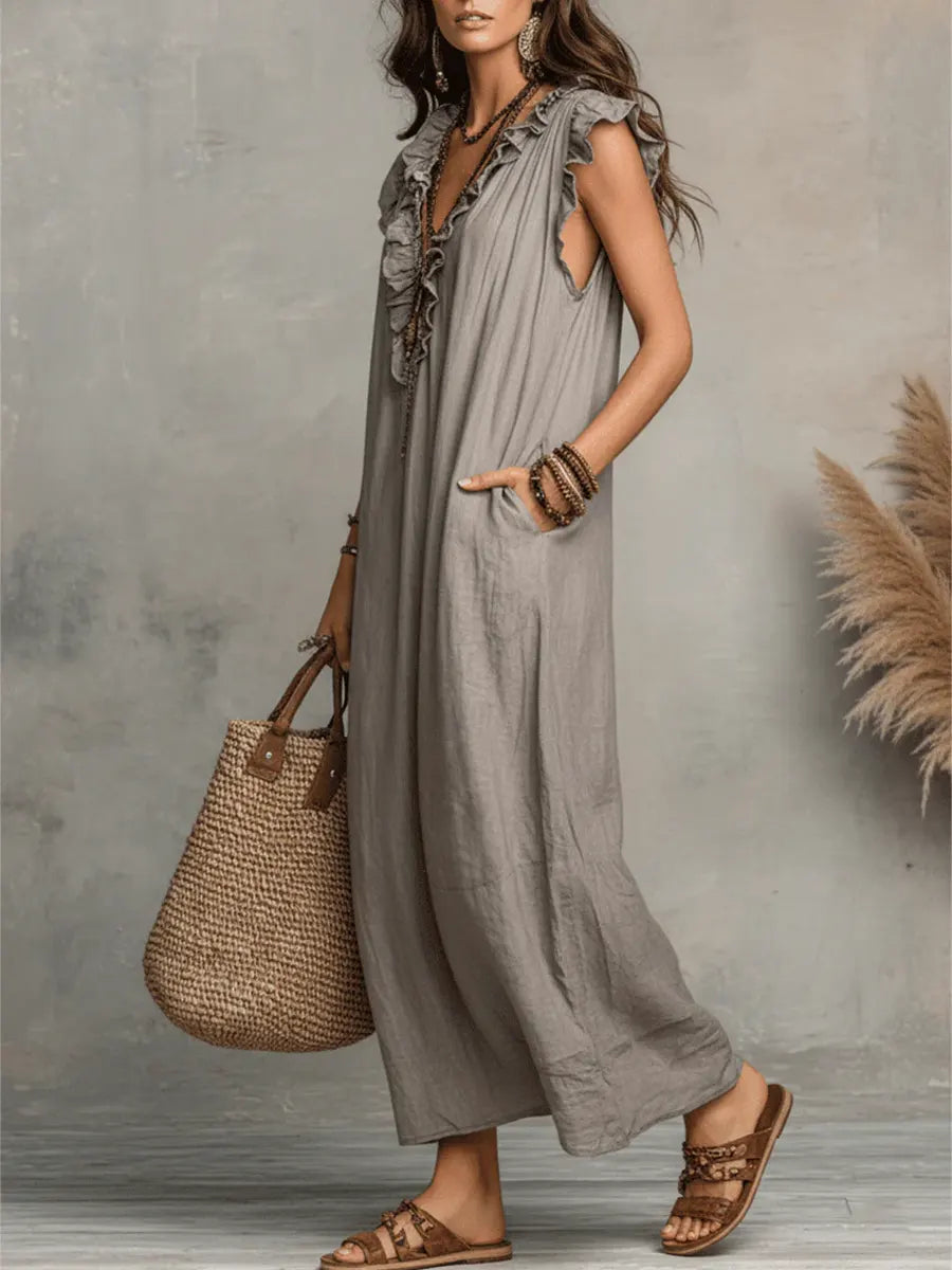 Chiara | Abito Maxi Bohémien con Scollo a V