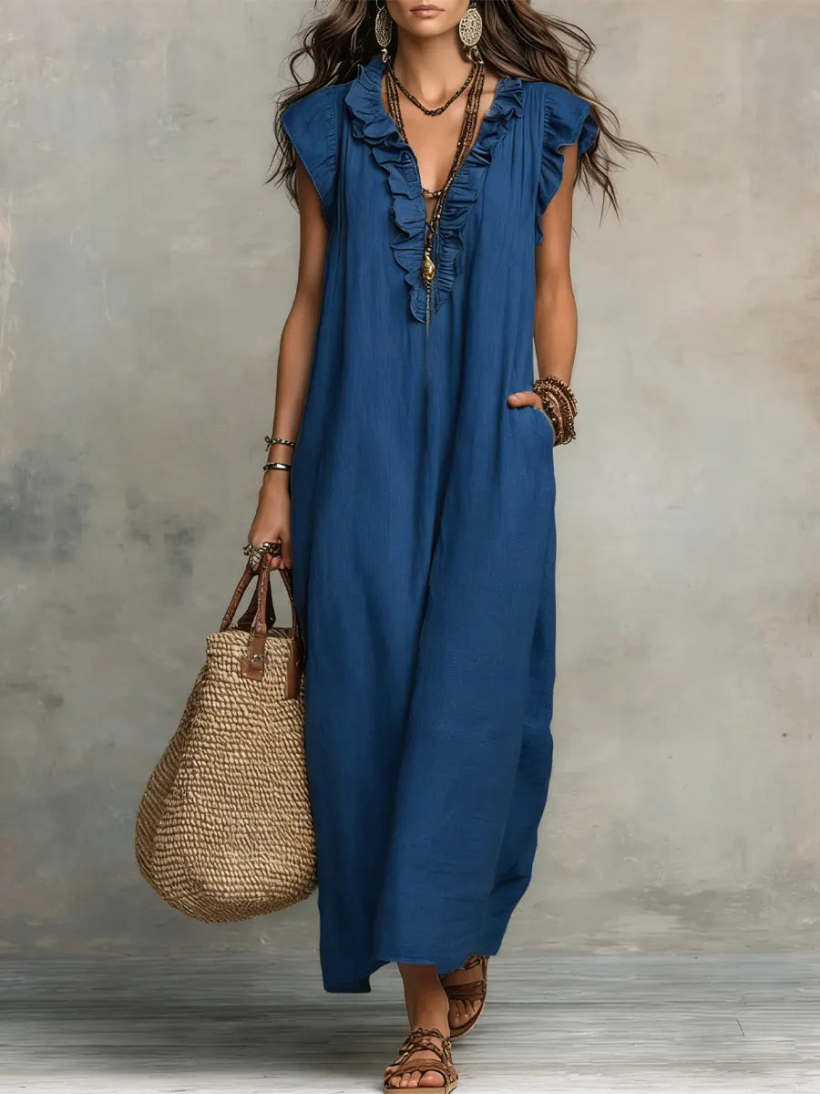 Chiara | Abito Maxi Bohémien con Scollo a V