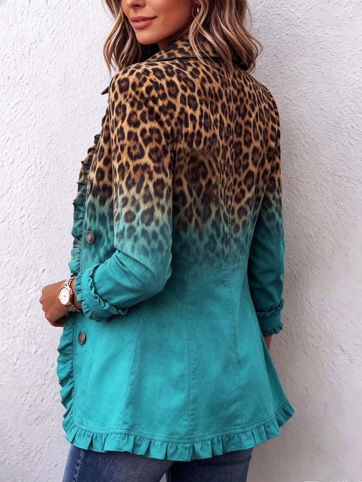 Carmela | Giacca Blazer Ombre Leopardata con Volant