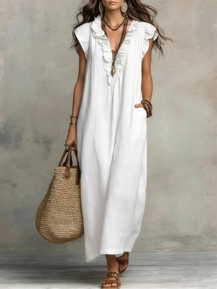 Chiara | Abito Maxi Bohémien con Scollo a V