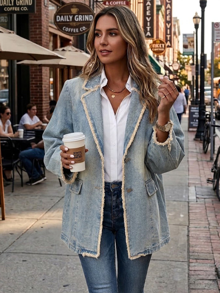 Norma | Blazer Vintage Oversize con Bordi Grezzi