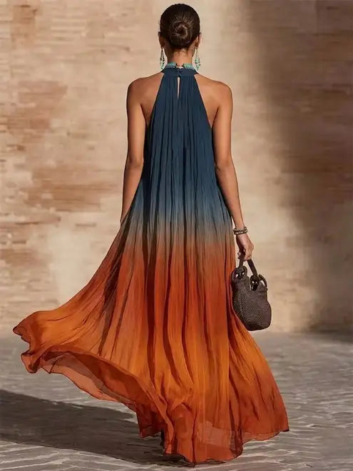 Paola | Abito Lungo Halter/V Sfumato